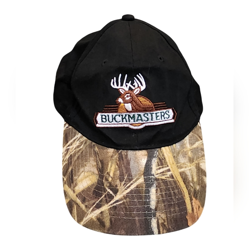 Black Buckmasters Embroidered Camo Hat-OSFM